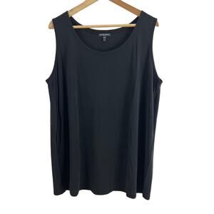 Eileen Fisher Silk Cami Tank Sleeveless Blouse Black Women Size 1X